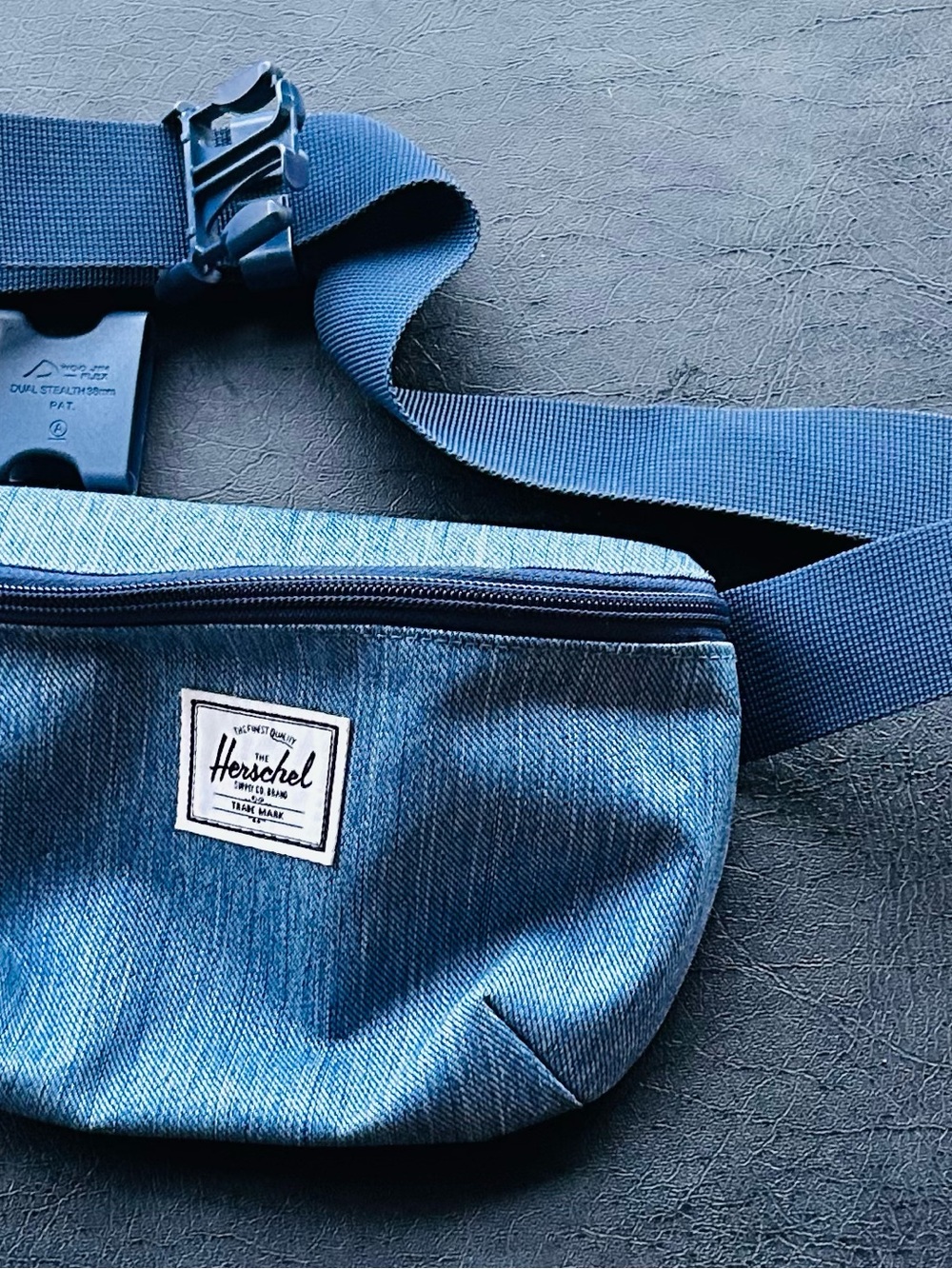 Herschel Supply Company Denim Blue Waist Pack with Navy Strap